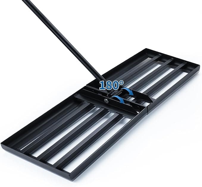 Lawn Leveling Rake 30"x10" - Heavy Duty Stainless Steel Lawn Leveler Tool with 5FT Long Handle, Smooth Edge Soil Leveler for Dirt, Sand, Grass, Backyard & Garden Landscaping