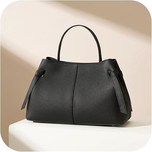 CHUNLI Designer Genuine Leather Crossbody Handbags for Women - Top Handle Satchel Purse - Work Tote Bag with Adjustable Strap