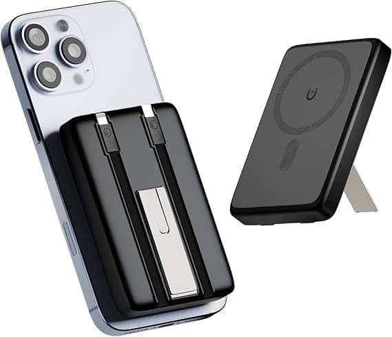 Magnetic Portable Charger Power Bank: 10000mAh Magnetic Battery Pack Cell Phone Wireless Fast Charging Pad for Apple iPhone 17Air 16e 17 16 15 14 13 12 Pro Max Plus Mini - for Travel and Business Trip