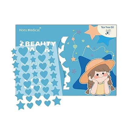 Hydrocolloid Pimple Patch Star Heart Acne Patches 3 Sizes 40 Counts Spot Blemish Stickers Zit Dot Colorful Cover Breakout Hiding Face Emergency Treatment(blue)