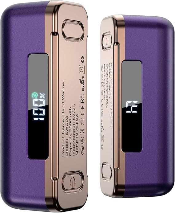 BEYYON Hand Warmers Rechargeable - Magnetic Electric Hand Warmer 2 Pack, 4 Levels Heat Up to 131℉ with LED Display, Portable Reusable Pocket Heater for Raynauds, Golf, Camping, Men, Women