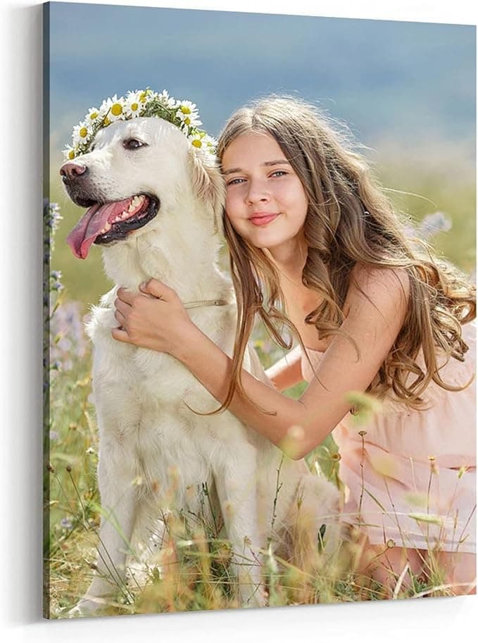 YINJIEYIN Custom Canvas Prints with Your Photos Canvas Personalized Photos On Canvas Wall Art for Wedding Family Friends Baby Pet Home Decor Gifts Keepsakes (8L x 10W)