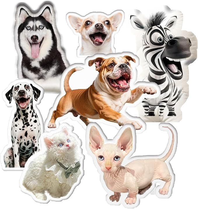 Custom Pet Pillow - Personalized Face Pillow with Picture for Pet Cat Dog - Customized Pillows with Picture Birthday/Mother's Day/Father's Day/Christmas/Thanksgiving/Memorial Gifts (Mini 4 inch)