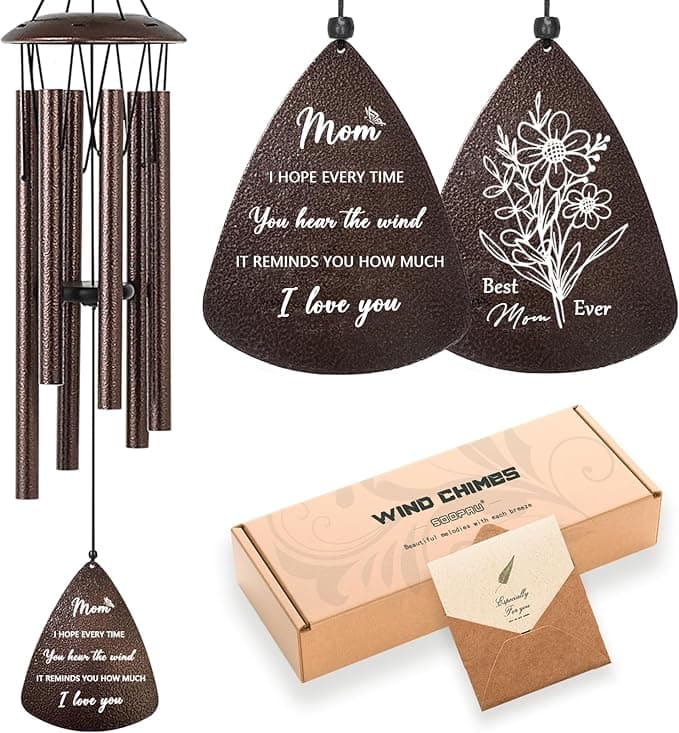 Gifts for Mom, 32" Bronze Wind Chimes, Birthday Gifts for Mom from Daughter Son, Christmas Birthday Gift for Mama Mother in Law