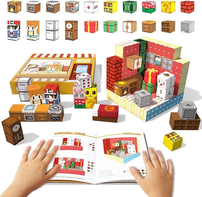 Multiple Styles Magnetic Blocks, Magnetic Cubes Travel Set Kids Ages 4-8 8-12, Magnet Building Blocks Sensory Montessori STEM Kids Toys for 3 4 5 6 7 8 Year Old Girls Birthday Gifts