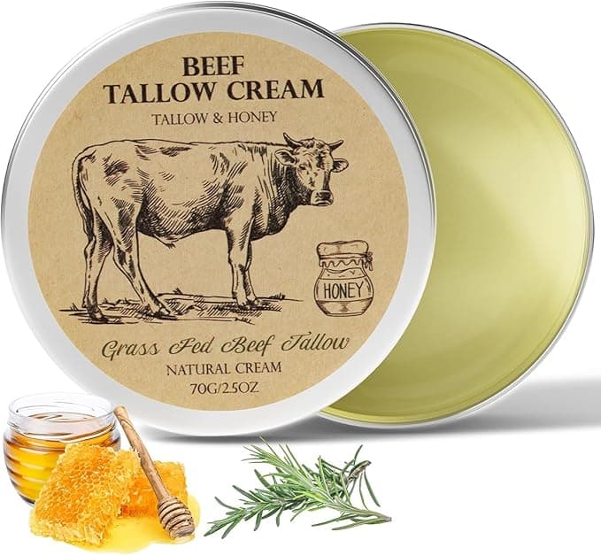 MROUVIK Beef Tallow  Honey Moisturizing Balm  Natural Face Body Cream for Dry or Sensitive Skin