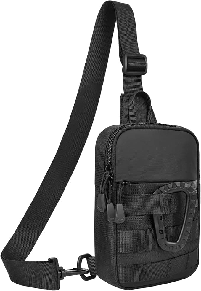 Small Tactical Waterproof Sling Bag for Men Mini Crossbody Chest Bag for Travel